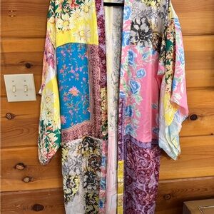 Free People Multicolor Patchwork Cape